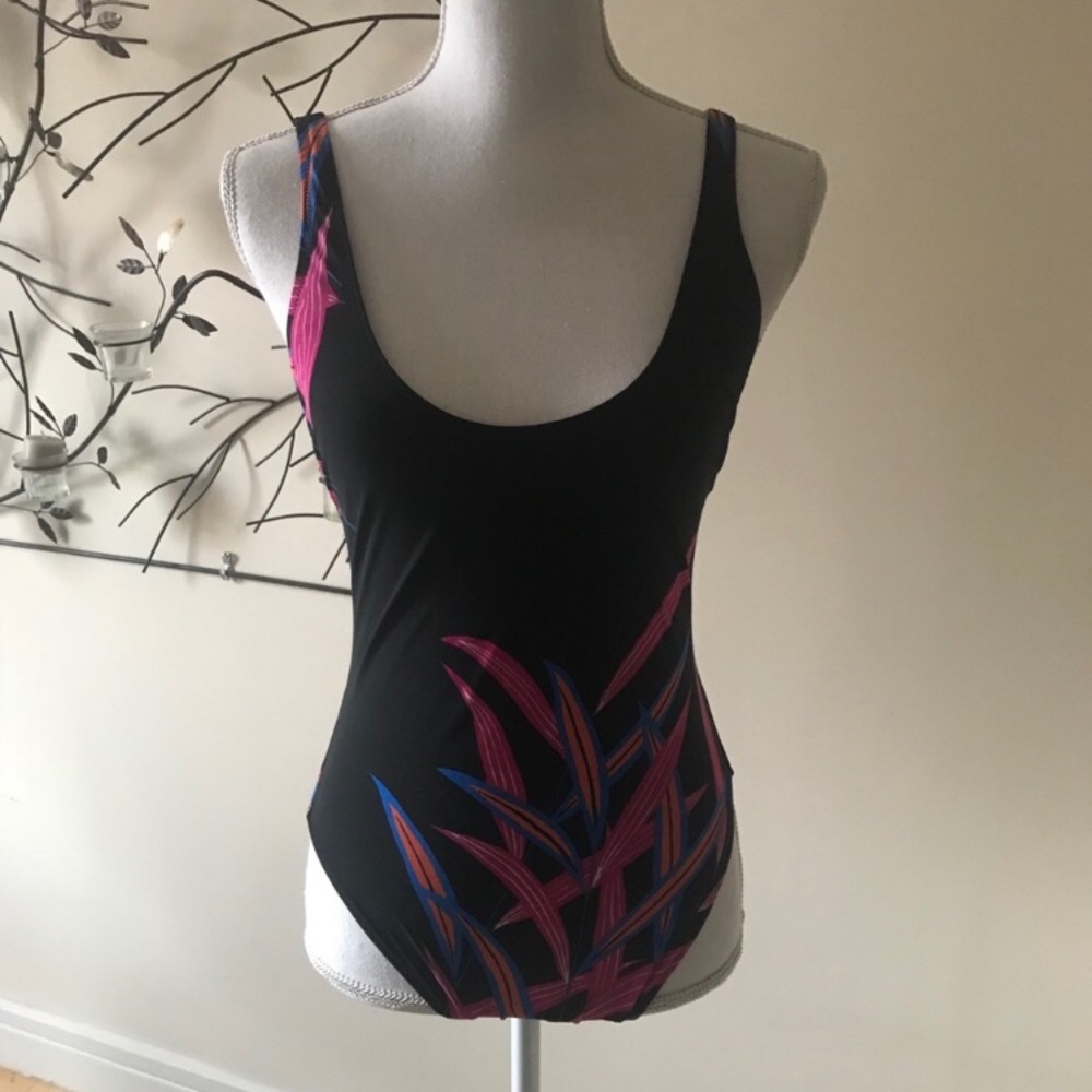 Diane von Furstenberg DVF Quincy Black Cheeky One Piece Swimsuit Size Large NWT - Picture 7 of 12